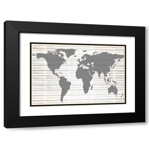 Grey Global Black Modern Wood Framed Art Print with Double Matting by Quach, Anna
