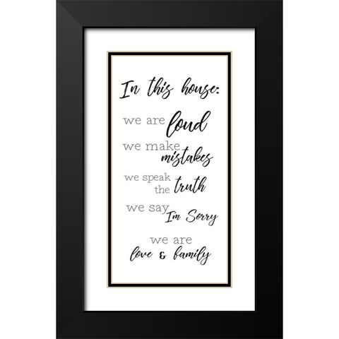 We Are Family Black Modern Wood Framed Art Print with Double Matting by Quach, Anna