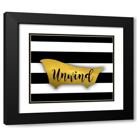 Unwind Bath Black Modern Wood Framed Art Print with Double Matting by Quach, Anna