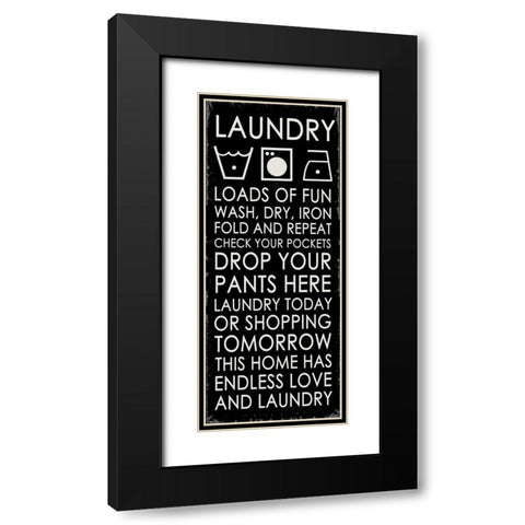 Laundry Black Modern Wood Framed Art Print with Double Matting by Quach, Anna