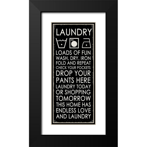 Laundry Black Modern Wood Framed Art Print with Double Matting by Quach, Anna
