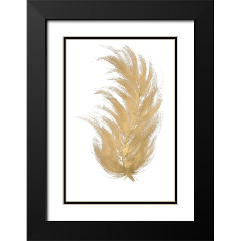 Gold Feather I Black Modern Wood Framed Art Print with Double Matting by Hewitt, L.