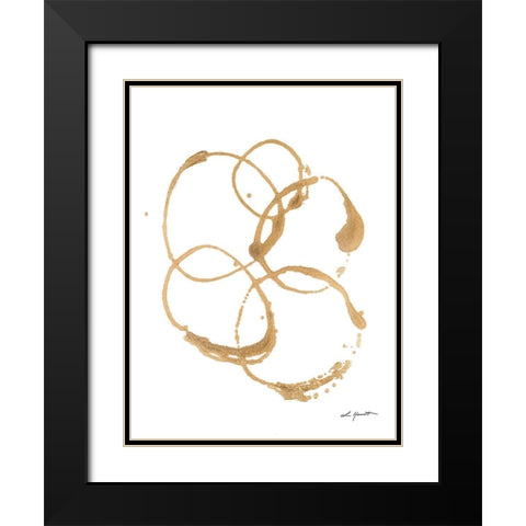 Gold Dreams I Black Modern Wood Framed Art Print with Double Matting by Hewitt, L.