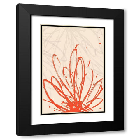 Mandarin Burst II Black Modern Wood Framed Art Print with Double Matting by Hewitt, L.