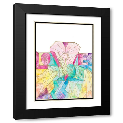 Retro Dynamics Black Modern Wood Framed Art Print with Double Matting by James, Nola