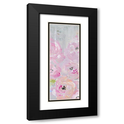 Pink Pastel Floral II Black Modern Wood Framed Art Print with Double Matting by James, Nola