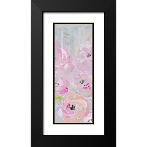 Pink Pastel Floral II Black Modern Wood Framed Art Print with Double Matting by James, Nola