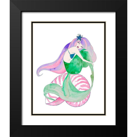 Loving My Shell Black Modern Wood Framed Art Print with Double Matting by James, Nola