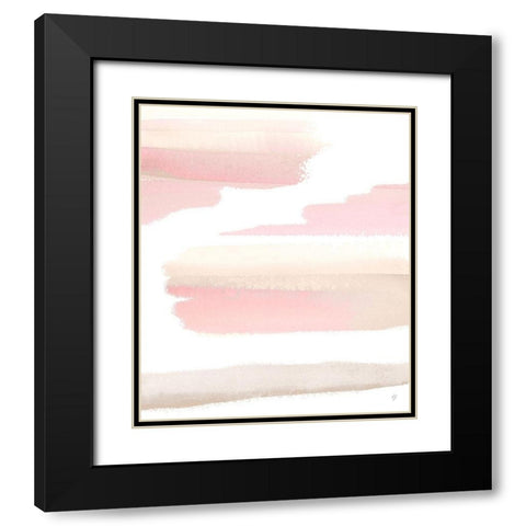 Blush Pasture Abstract Black Modern Wood Framed Art Print with Double Matting by Loreth, Lanie