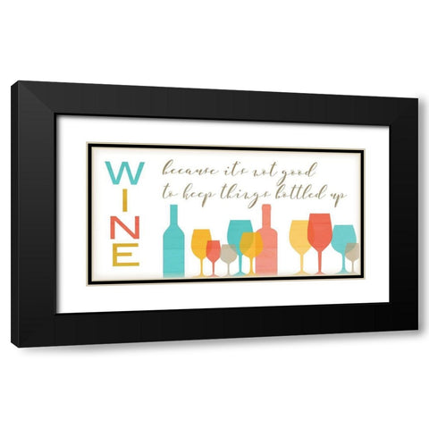Not Good To Keep Things Bottled Up Black Modern Wood Framed Art Print with Double Matting by Quach, Anna