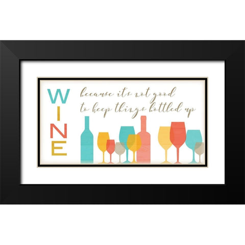 Not Good To Keep Things Bottled Up Black Modern Wood Framed Art Print with Double Matting by Quach, Anna