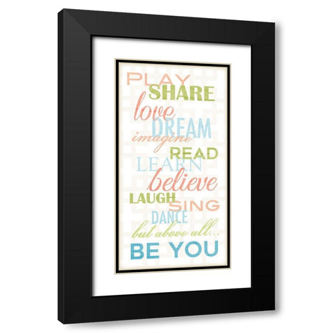 Be You Black Modern Wood Framed Art Print with Double Matting by Quach, Anna