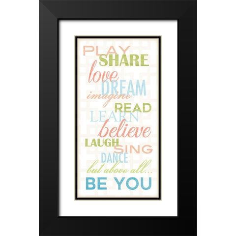 Be You Black Modern Wood Framed Art Print with Double Matting by Quach, Anna
