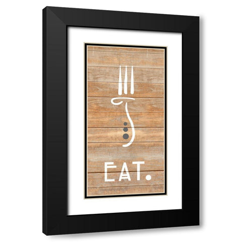 Eat Black Modern Wood Framed Art Print with Double Matting by Quach, Anna