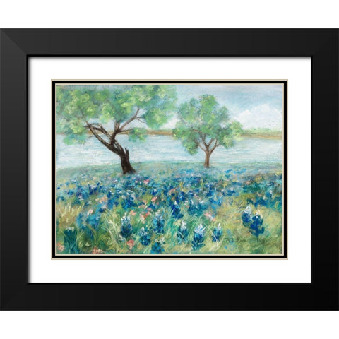 Green Fields I Black Modern Wood Framed Art Print with Double Matting by Maria, Robin