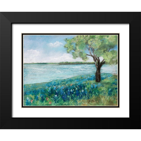 Green Fields II Black Modern Wood Framed Art Print with Double Matting by Maria, Robin