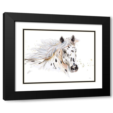 Appaloosa Black Modern Wood Framed Art Print with Double Matting by Pinto, Patricia