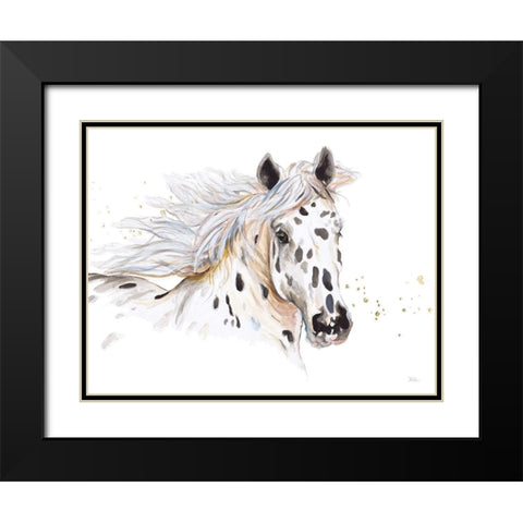 Appaloosa Black Modern Wood Framed Art Print with Double Matting by Pinto, Patricia