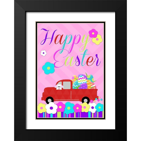 Happy Easter Ride Black Modern Wood Framed Art Print with Double Matting by Quach, Anna
