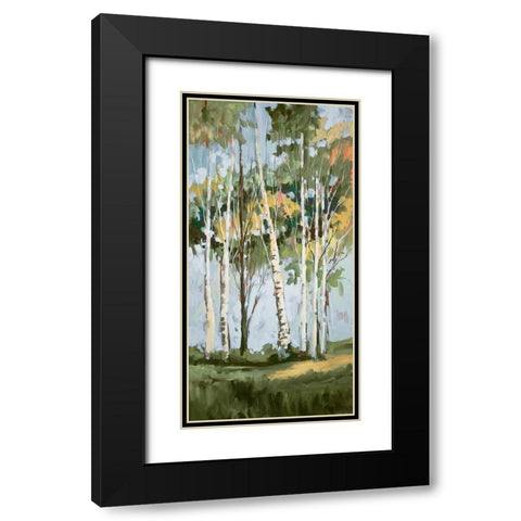 Golden Birch Trees II Black Modern Wood Framed Art Print with Double Matting by Slivka, Jane