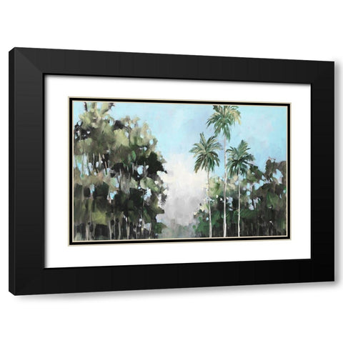 Palms On The Coast Black Modern Wood Framed Art Print with Double Matting by Slivka, Jane