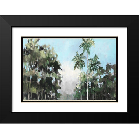 Palms On The Coast Black Modern Wood Framed Art Print with Double Matting by Slivka, Jane
