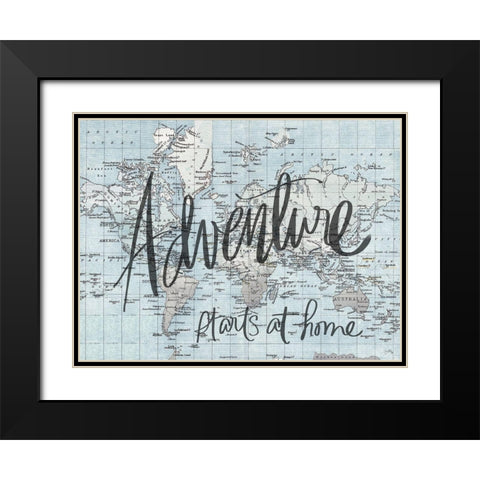 Starts at Home Black Modern Wood Framed Art Print with Double Matting by Medley, Elizabeth