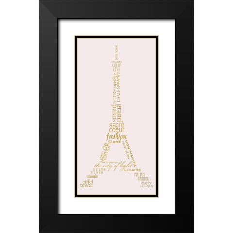 Paris Panel Black Modern Wood Framed Art Print with Double Matting by Quach, Anna