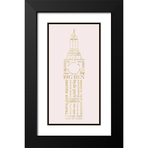 London Panel Black Modern Wood Framed Art Print with Double Matting by Quach, Anna