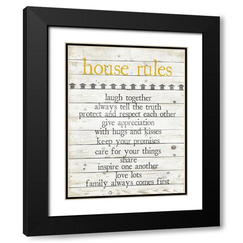House Rules Black Modern Wood Framed Art Print with Double Matting by Quach, Anna
