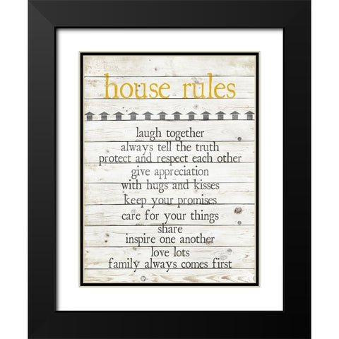 House Rules Black Modern Wood Framed Art Print with Double Matting by Quach, Anna