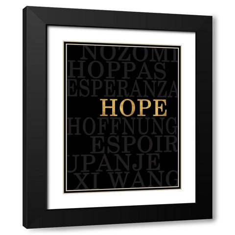 Worldly Hope Black Modern Wood Framed Art Print with Double Matting by Quach, Anna