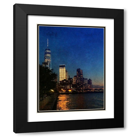 Evening Walks Black Modern Wood Framed Art Print with Double Matting by Acosta