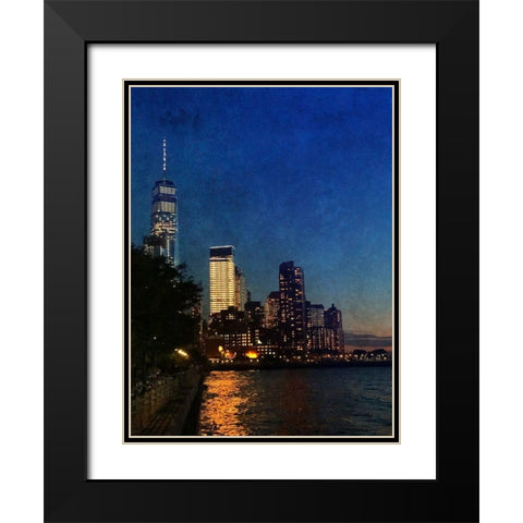 Evening Walks Black Modern Wood Framed Art Print with Double Matting by Acosta