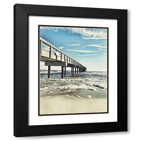 Dock Side Black Modern Wood Framed Art Print with Double Matting by Acosta