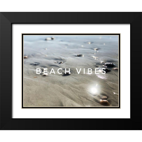 Beach Vibes Black Modern Wood Framed Art Print with Double Matting by Acosta