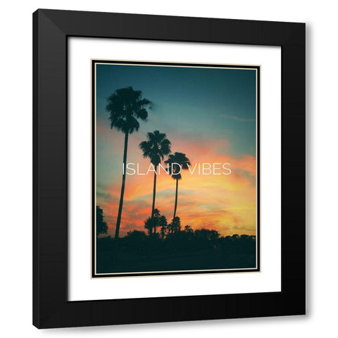 Island Vibes Black Modern Wood Framed Art Print with Double Matting by Acosta