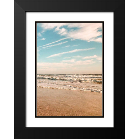 Beach Shores Panel III Black Modern Wood Framed Art Print with Double Matting by Acosta