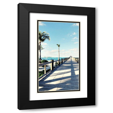 Pier View II Black Modern Wood Framed Art Print with Double Matting by Acosta