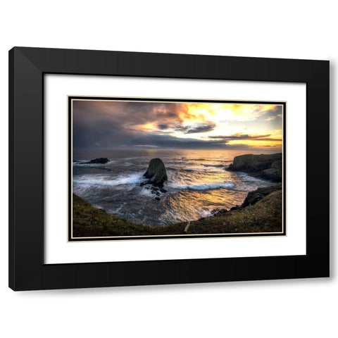 Pacific Cove Black Modern Wood Framed Art Print with Double Matting by Amos, Andy