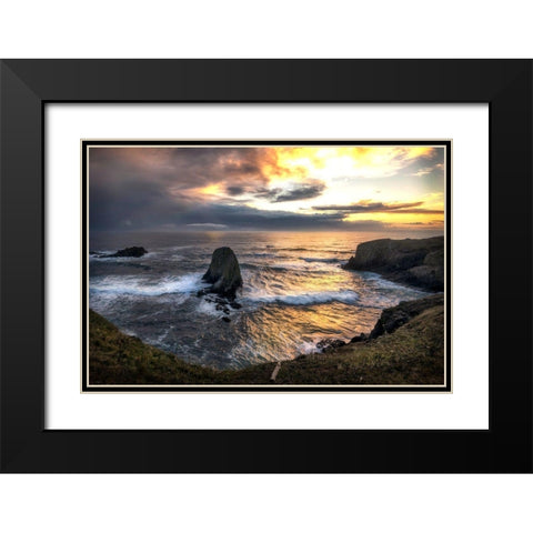 Pacific Cove Black Modern Wood Framed Art Print with Double Matting by Amos, Andy