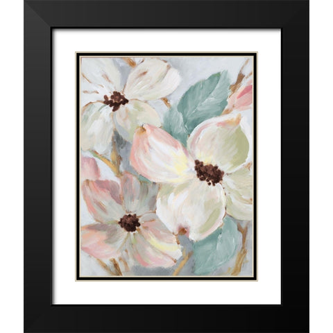Silently Bloom Teal II Black Modern Wood Framed Art Print with Double Matting by Loreth, Lanie