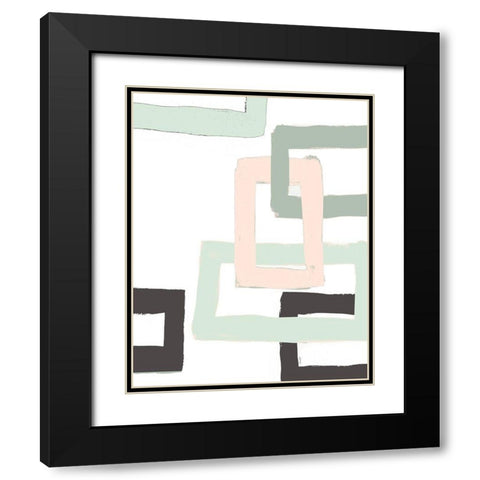Pastel Blocks II Black Modern Wood Framed Art Print with Double Matting by Loreth, Lanie