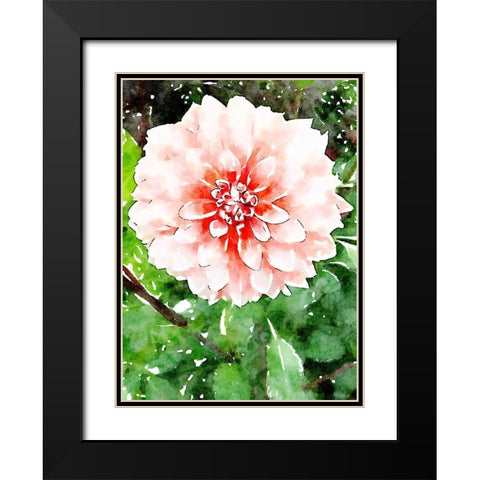 Rose Wash Floral Black Modern Wood Framed Art Print with Double Matting by Mansfield, Kathy