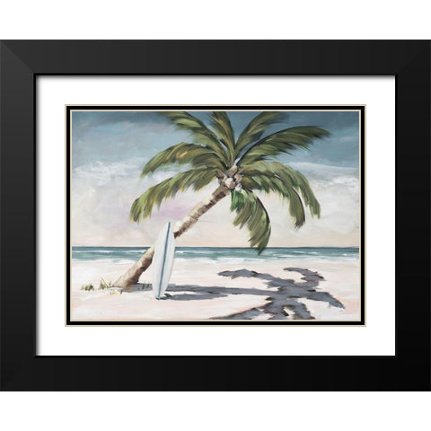 Surfing Paradise Black Modern Wood Framed Art Print with Double Matting by DeRice, Julie
