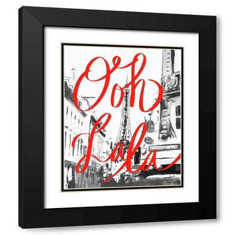Ooh La La Black Modern Wood Framed Art Print with Double Matting by Goodrich, Chelsea