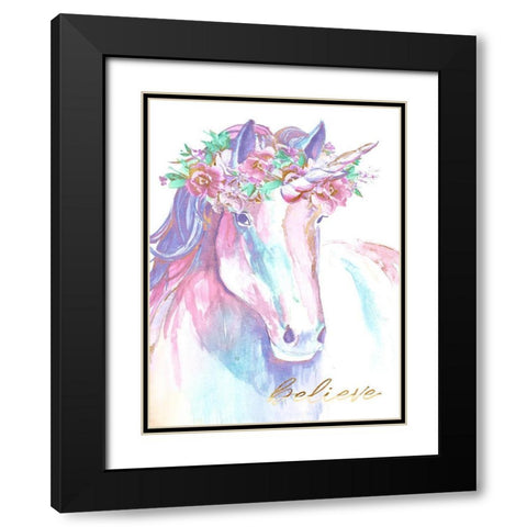 Believe Black Modern Wood Framed Art Print with Double Matting by Goodrich, Chelsea