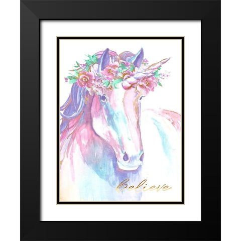 Believe Black Modern Wood Framed Art Print with Double Matting by Goodrich, Chelsea