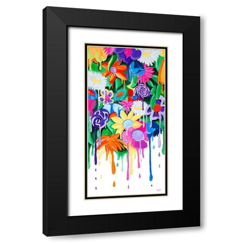 Garden Drips Black Modern Wood Framed Art Print with Double Matting by Goodrich, Chelsea