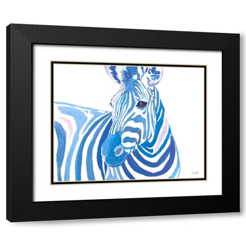 Vibrant Zebra Black Modern Wood Framed Art Print with Double Matting by Goodrich, Chelsea